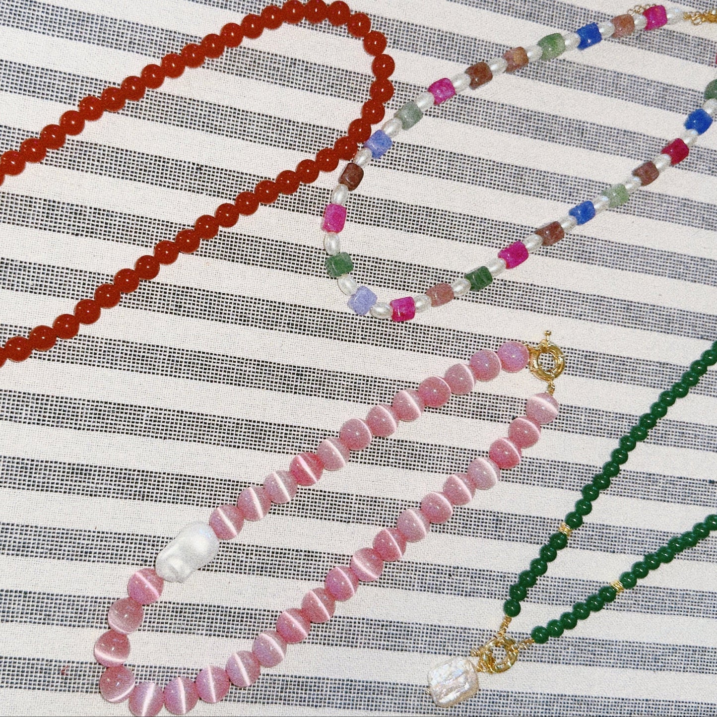 Pink Lagoon Beaded Necklace
