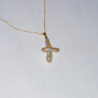 Sun Blessed Freshwater Pearl Cross Necklace