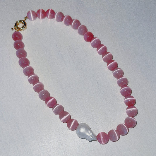 Pink Lagoon Beaded Necklace