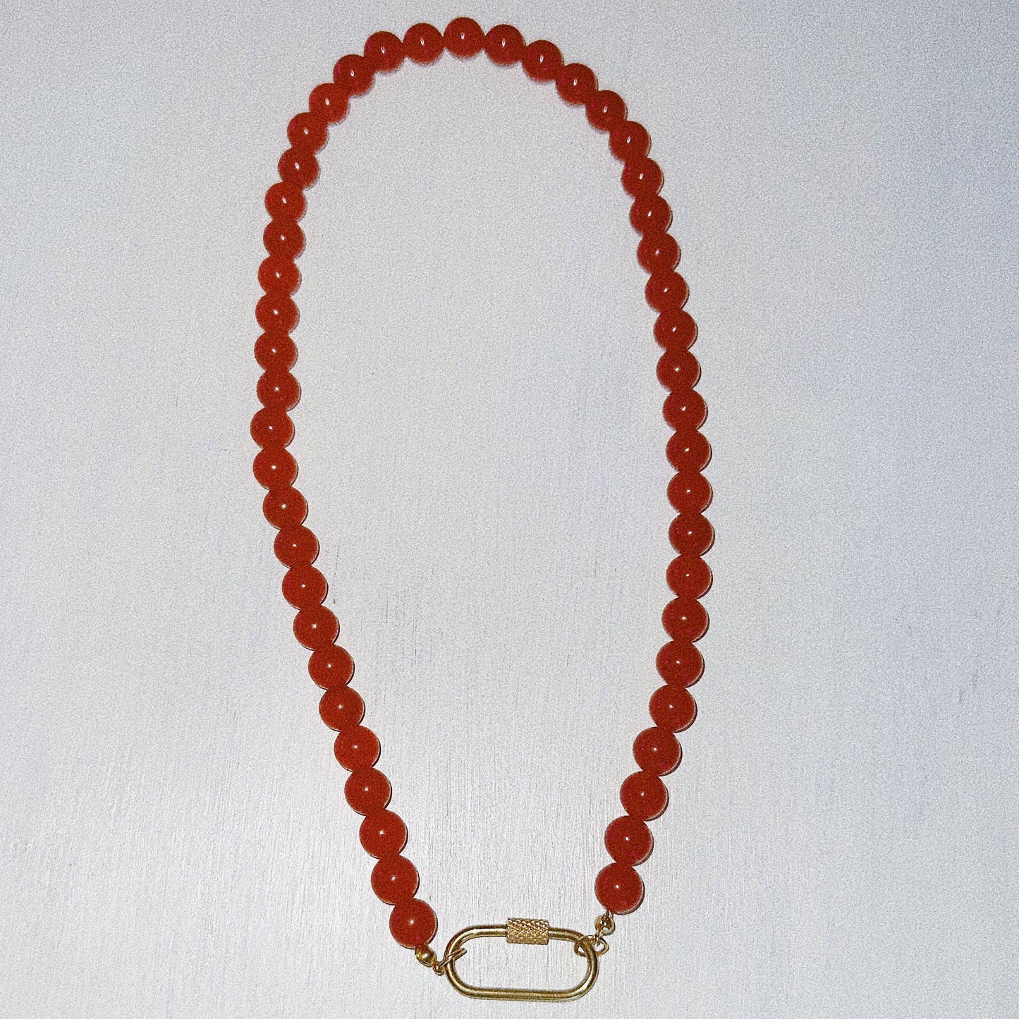 Carnelian Red Sunset Beaded Necklace