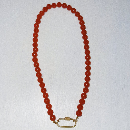 Carnelian Red Sunset Beaded Necklace
