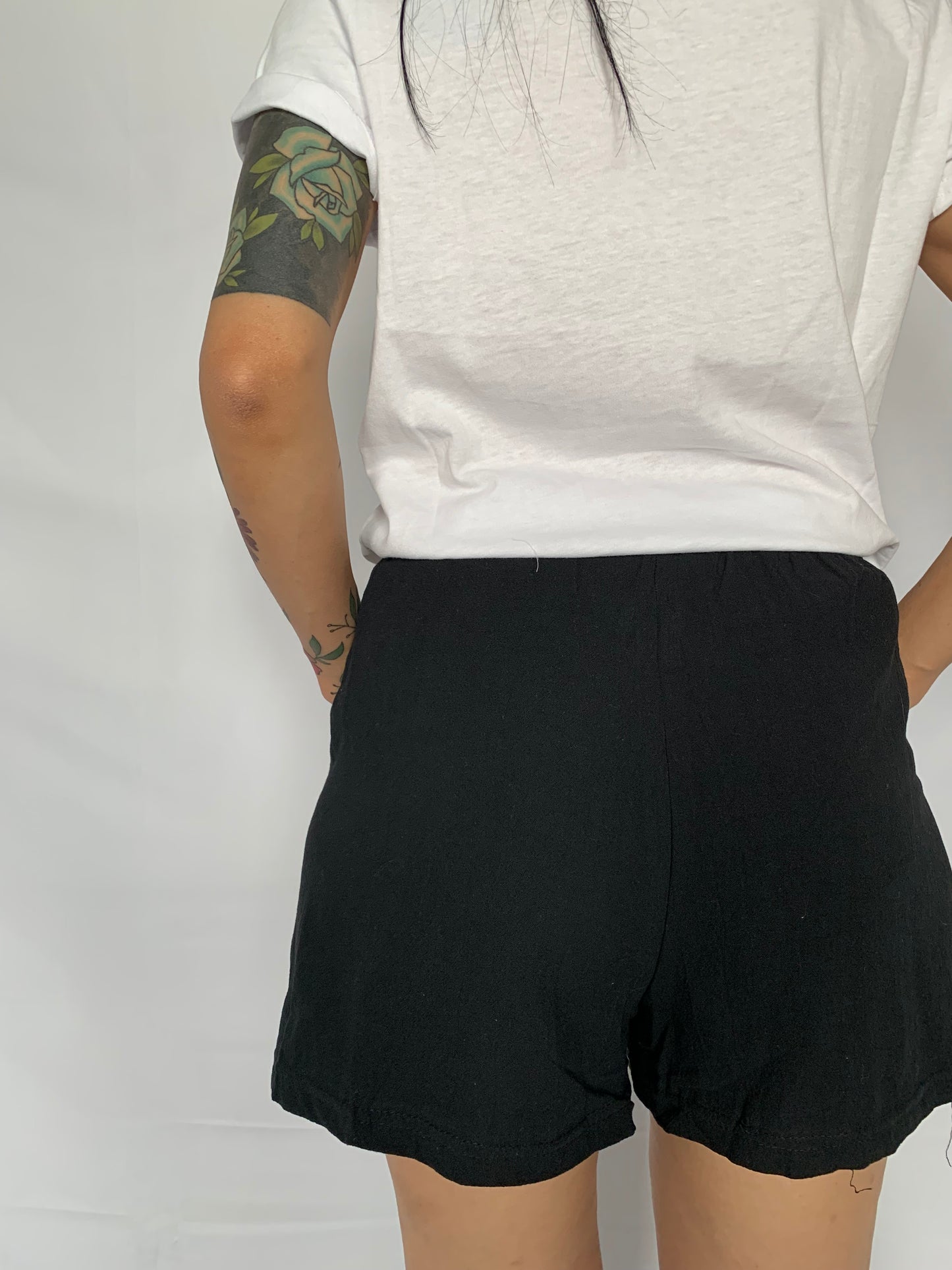 Cotton paper bag shorts 