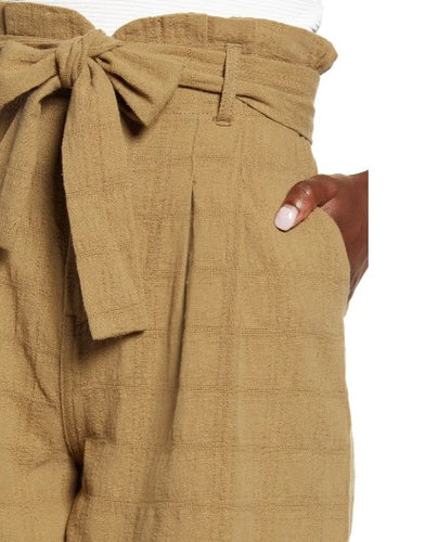 Cotton paper bag shorts 