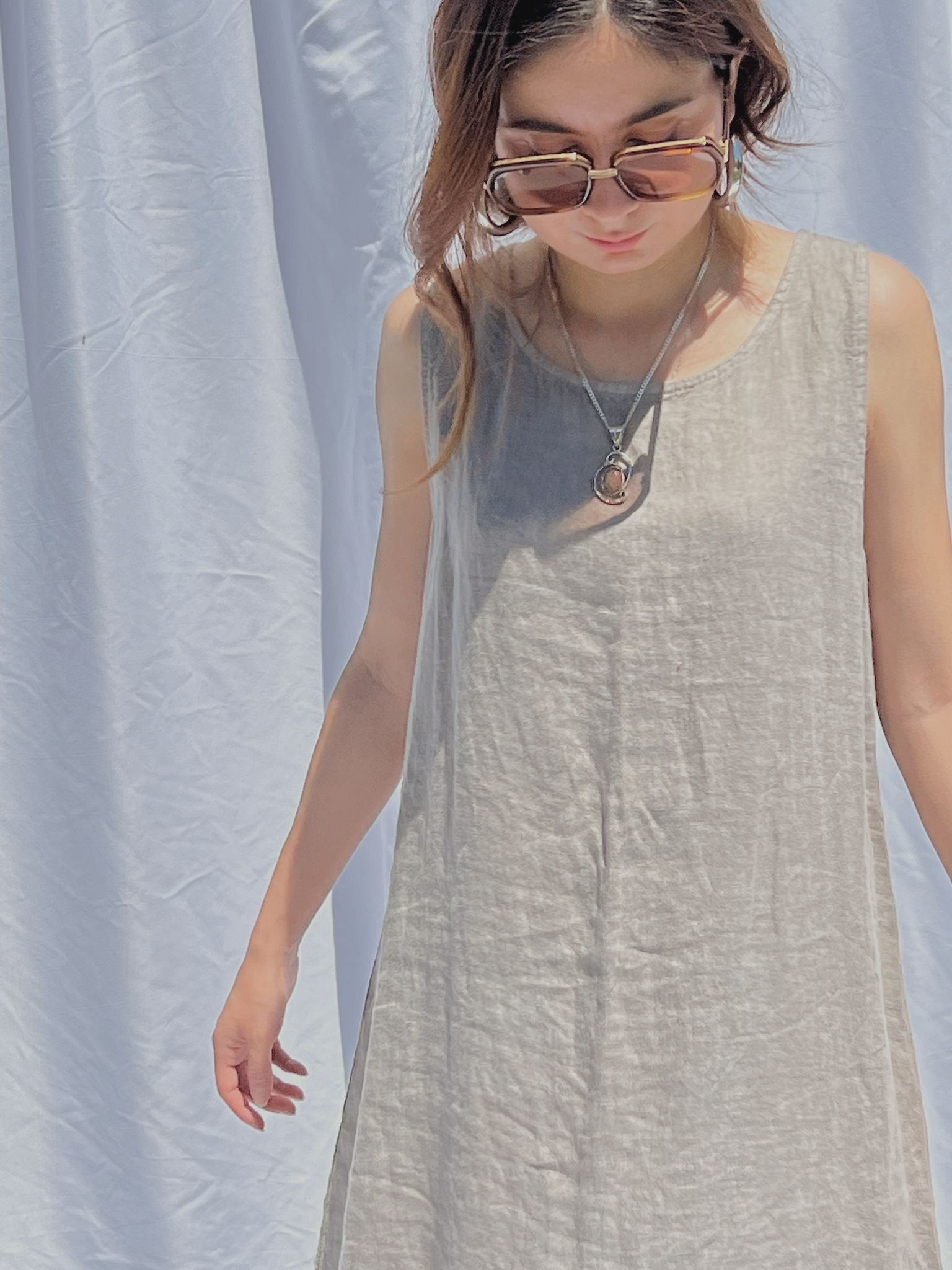 LUCCA LINEN MIDI DRESS LUCCA LINEN MIDI DRESS