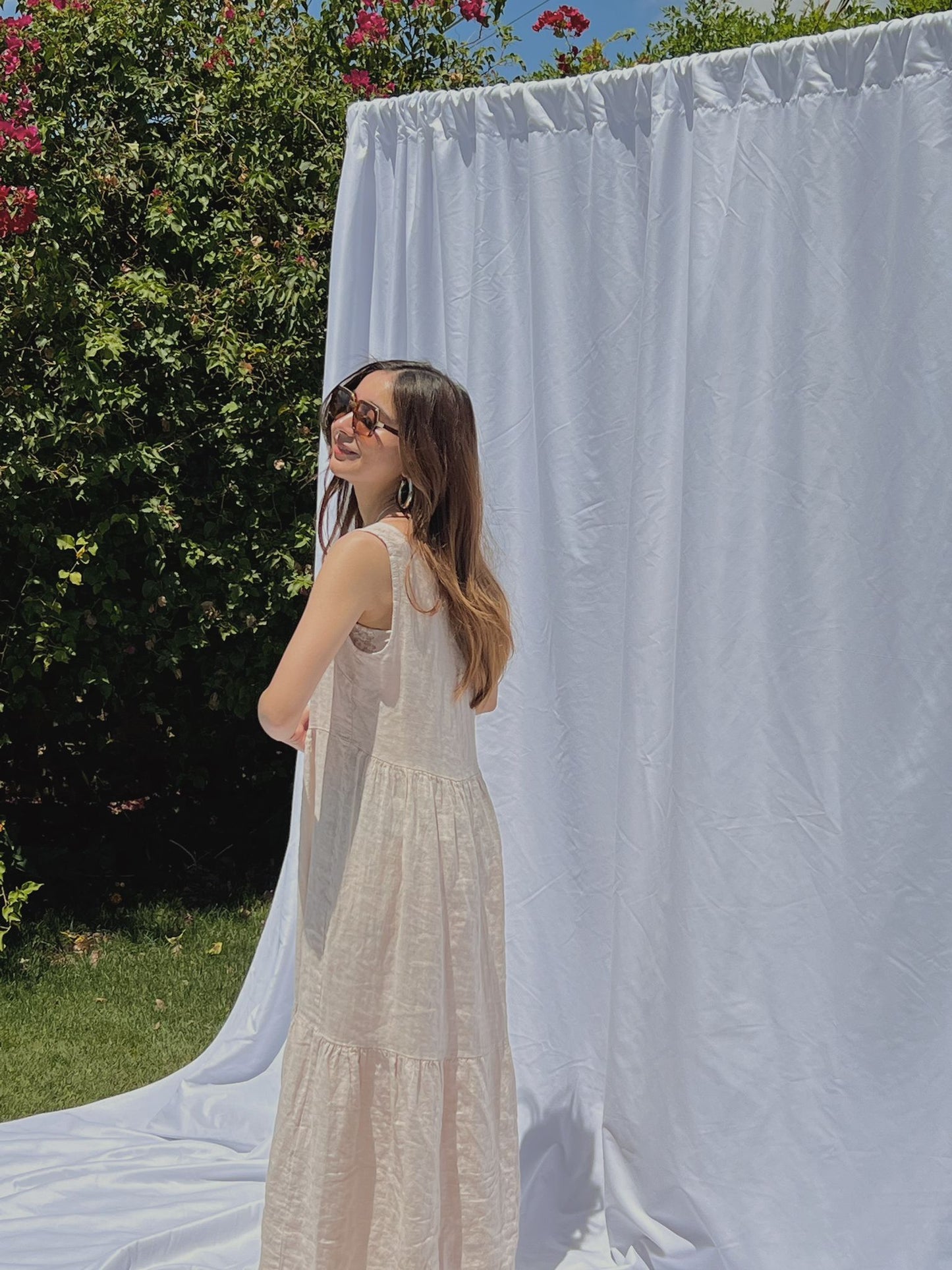 VENICE LINEN MIDI DRESS
