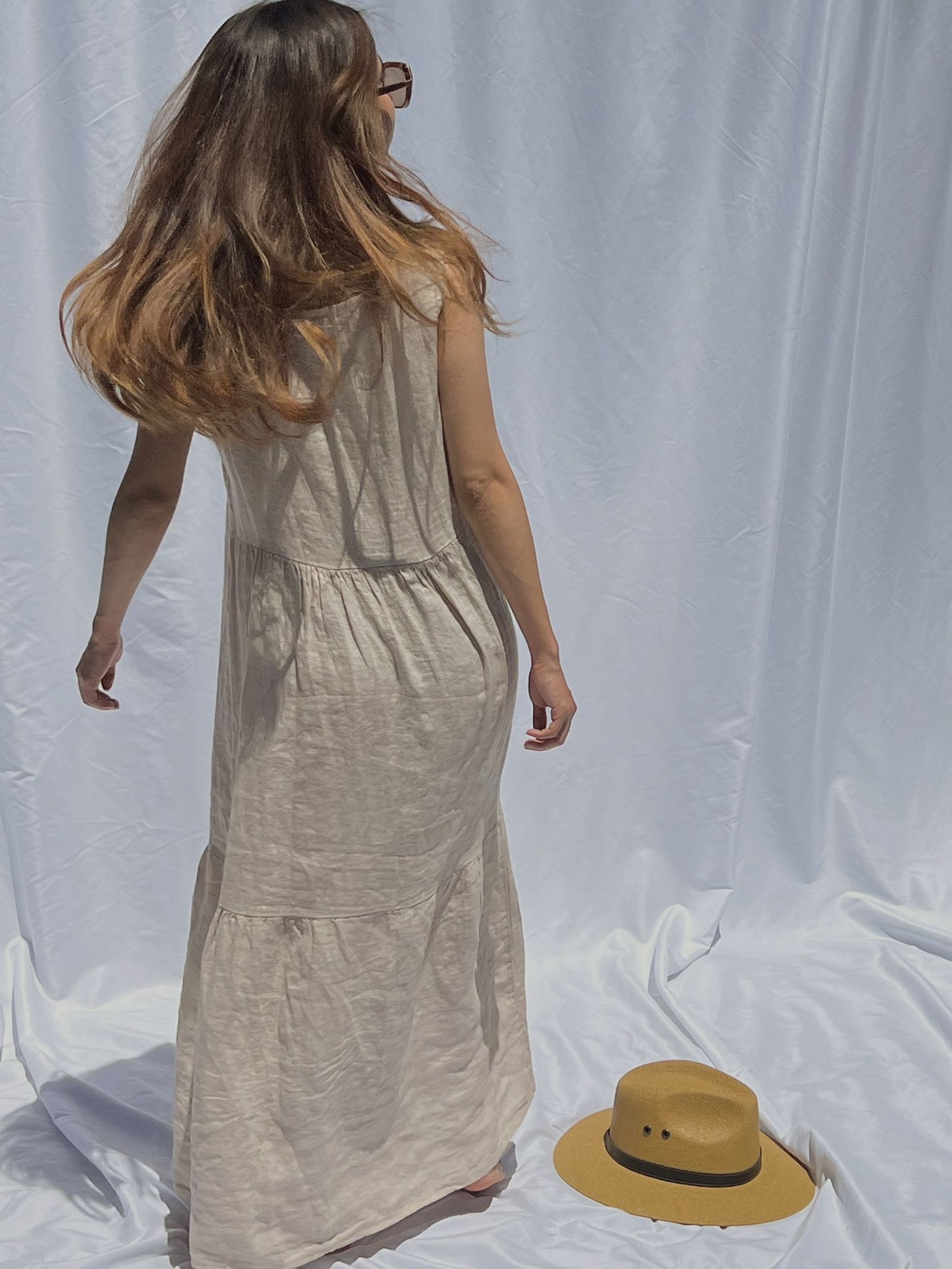 VENICE LINEN MIDI DRESS