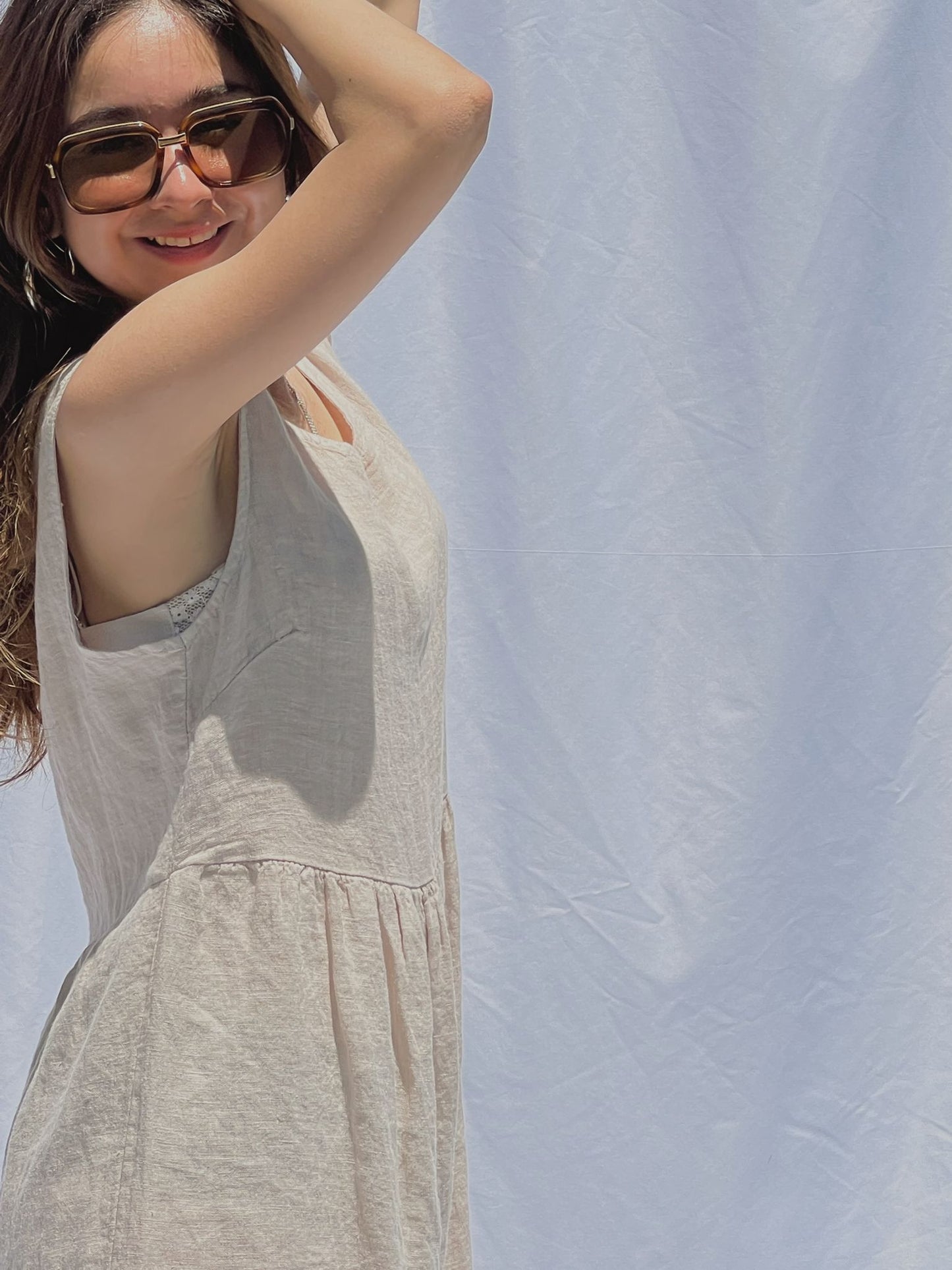 VENICE LINEN MIDI DRESS