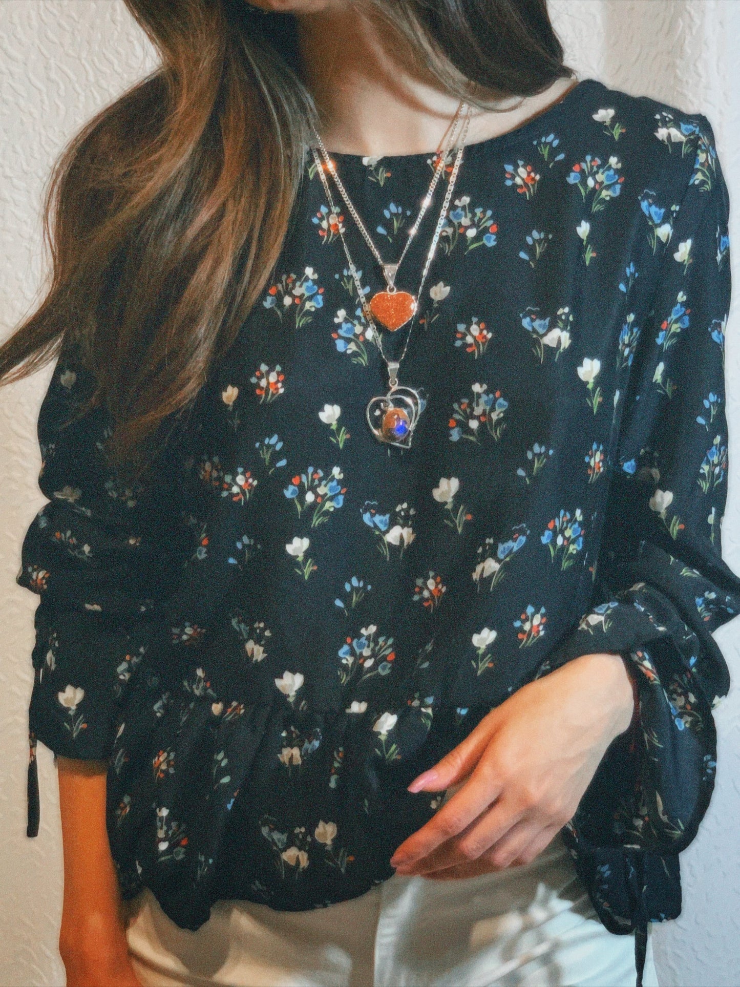 floral shirt with a back detail 