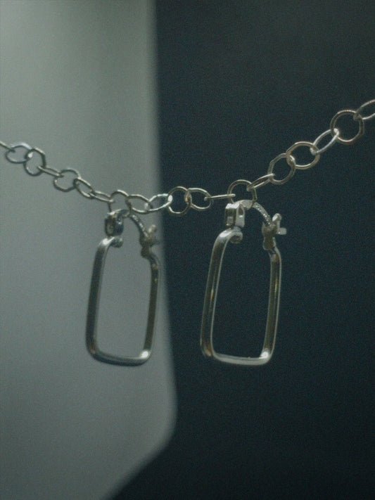 sterling silver 925 square hoops las bam 