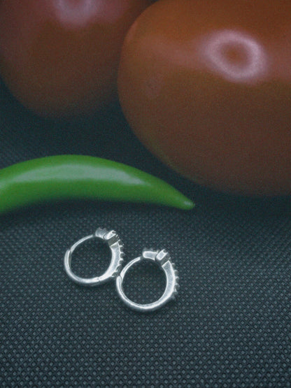 sterling silver cross huggies 925 made in Mexico