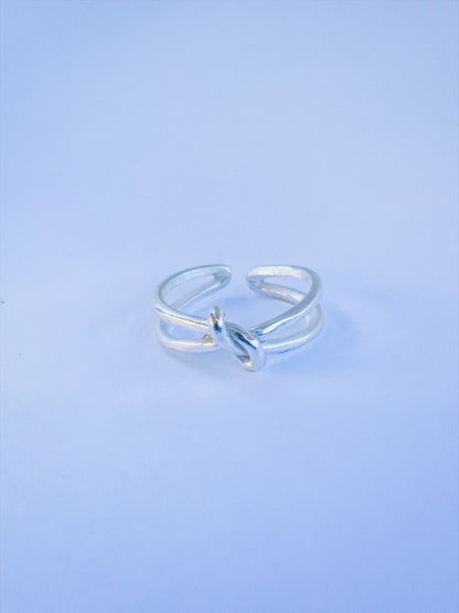 sterling silver 925 knot ring adjustable las bam