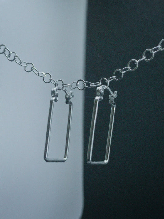 sterling silver 925 rectangular hoops