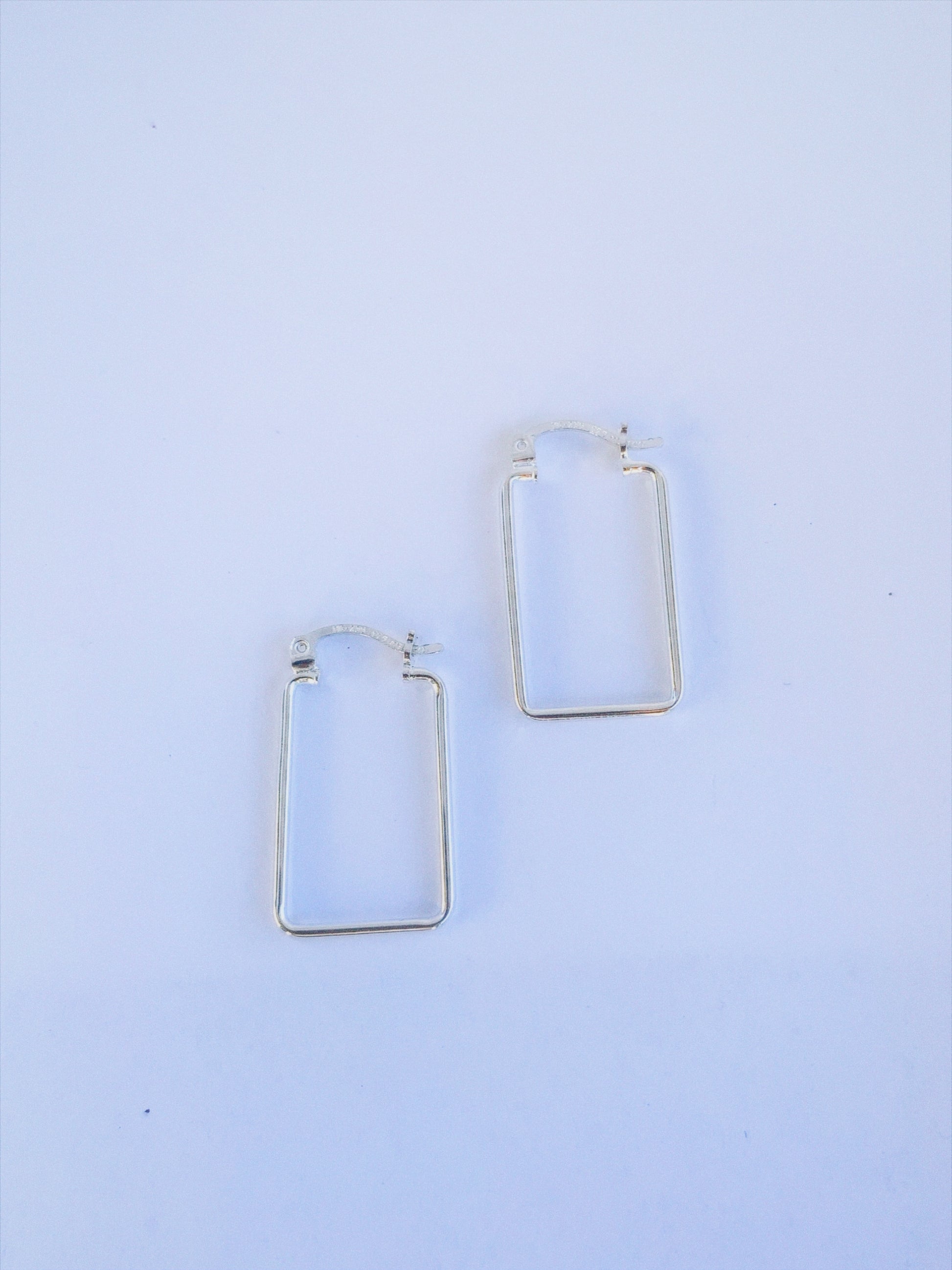 sterling silver 925 rectangular hoops