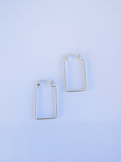 sterling silver 925 rectangular hoops